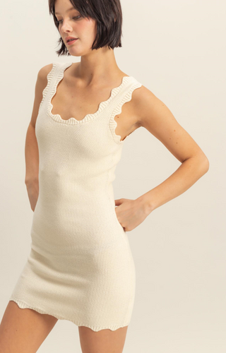 Scalloped Mini Dress