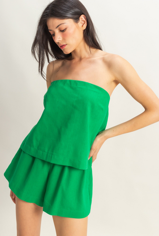 Green Tie Back Top/Short Set