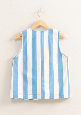Blue/Cream Striped Vest