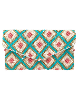 DIAMOND SHAPE Beaded Clutch
