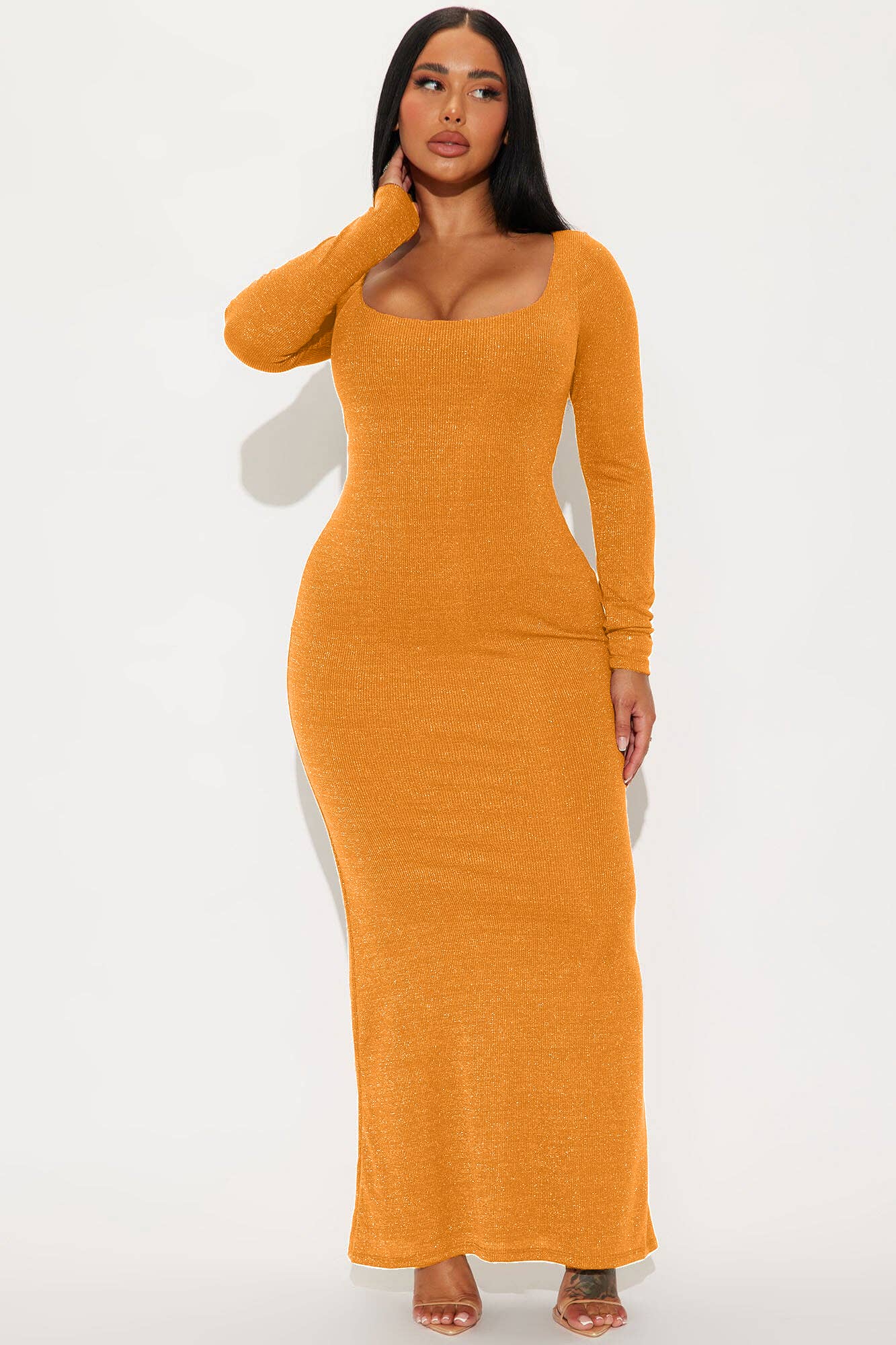 SQUARE NECK LUREX JERSEY MAXI DRESS Pretty Girl Boutique By Sonya Lynn SQUARE NECK LUREX JERSEY MAXI DRESS Pretty Girl Boutique By Sonya Lynn