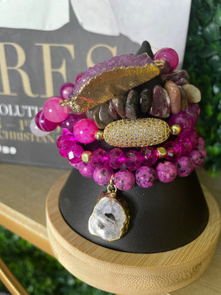 Pink/Magenta Bracelet Stack