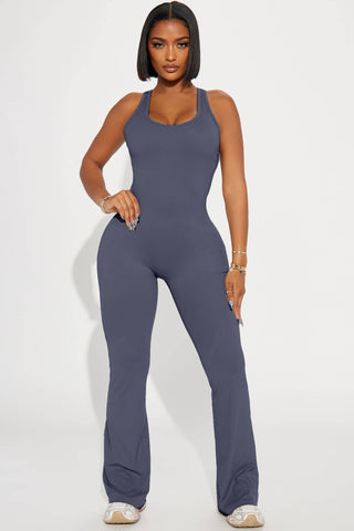 SCOOP NECK FLARE ACTIVE JUMPSUITS