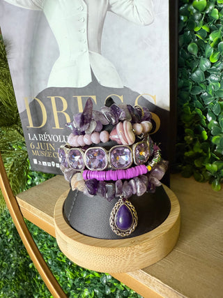 Purple Bracelet Stack