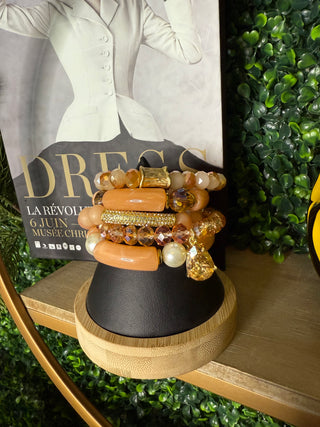 Peach Bracelet Stack