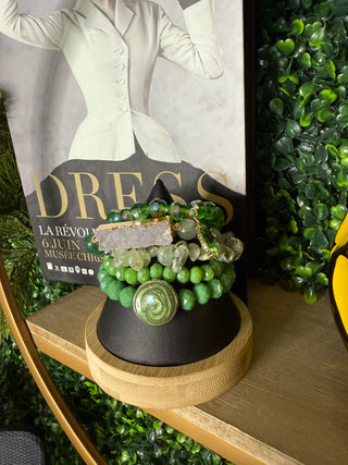 Green Bracelet Stack