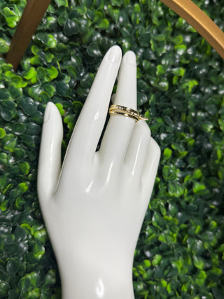 Molten Crest ~ Gold Abstract Sterling Silver Ring