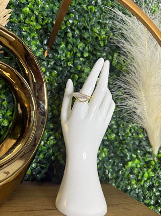 Halo Drift ~ Gold Abstract Sterling Silver Ring