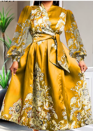 Mustard Satin Dress