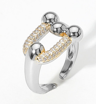 CZ STONE PAVED ADJUSTABLE RING