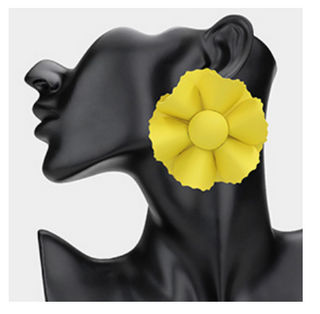 Colored Metal Flower Earrings