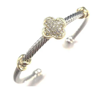 Cable Wire Clover Cuff