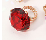 Oversized Diamond Cut Round Glass Stone Stretch Ring