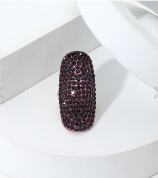 Crystal Rhinestone Pave Stretch Cocktail Ring