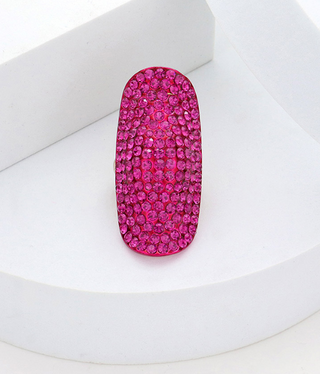 Crystal Rhinestone Pave Stretch Cocktail Ring