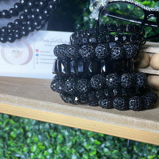 BLACK MULTI STRAND BUTTERFLY PEARL NECKLACE SET