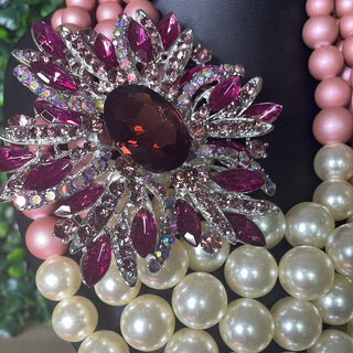 PINK PEARL NECKLACE SET